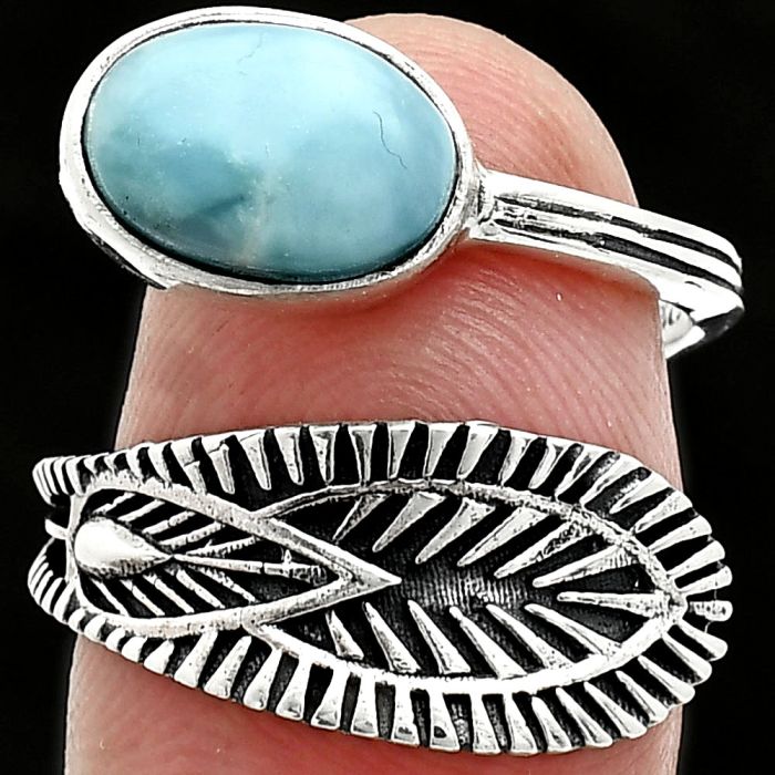 Adjustable - Larimar (Dominican Republic) Ring size-7.5 SDR243817 R-1116, 7x10 mm