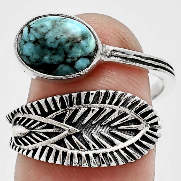 Adjustable - Natural Turquoise Morenci Mine Ring size-8 SDR243830 R-1116, 8x10 mm