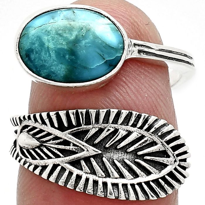 Adjustable - Natural Rare Turquoise Nevada Aztec Mt Ring size-7 SDR243833 R-1116, 8x11 mm