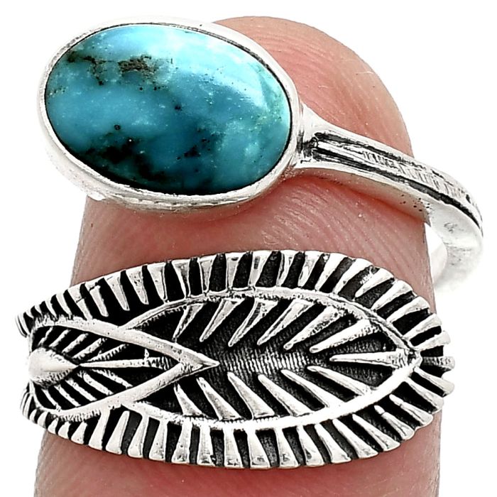 Adjustable - Natural Turquoise Morenci Mine Ring size-7 SDR243835 R-1116, 7x10 mm