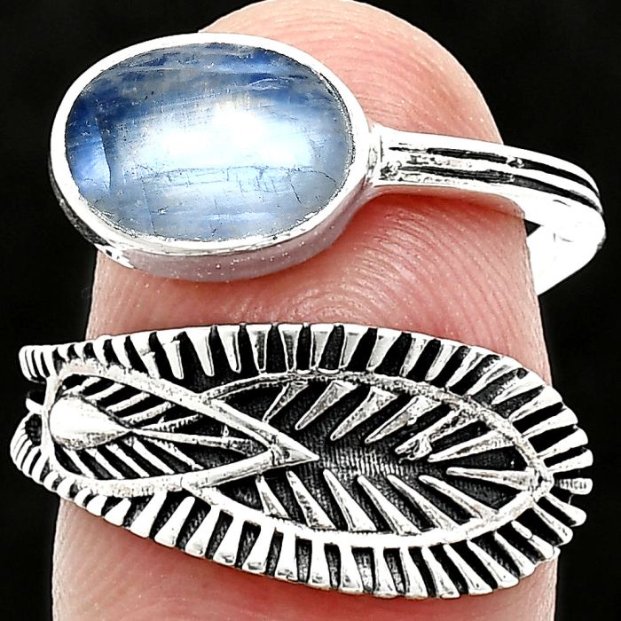 Adjustable - Rainbow Moonstone Ring size-7 SDR243851 R-1116, 7x10 mm