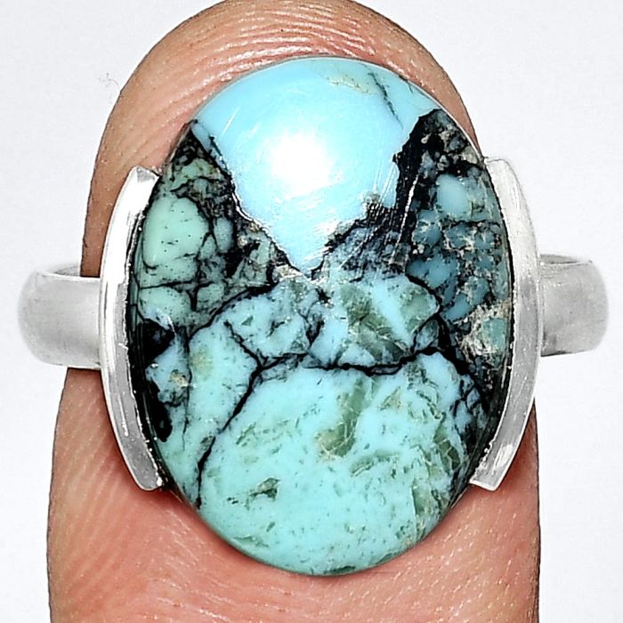 Lucky Charm Tibetan Turquoise Ring size-9 SDR243866 R-1173, 13x18 mm