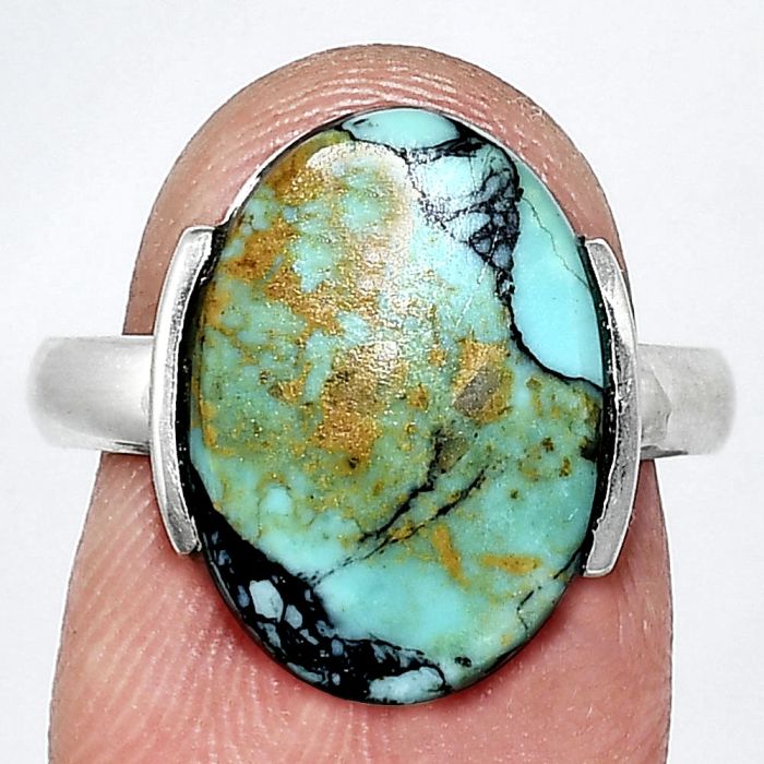 Lucky Charm Tibetan Turquoise Ring size-8 SDR243884 R-1173, 11x17 mm