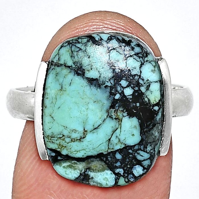 Lucky Charm Tibetan Turquoise Ring size-9 SDR243886 R-1173, 13x17 mm