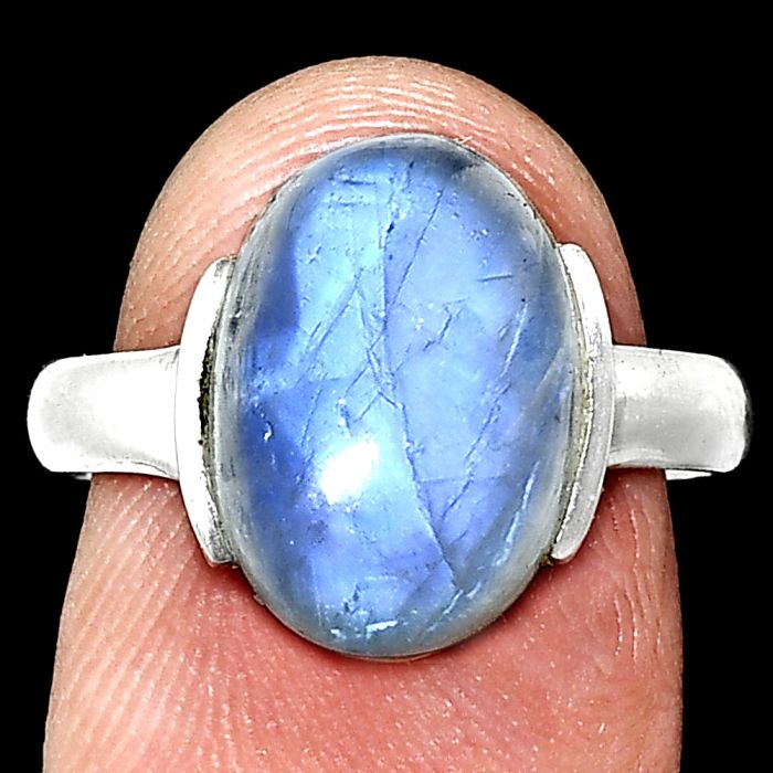 Rainbow Moonstone Ring size-8 SDR243907 R-1173, 10x14 mm