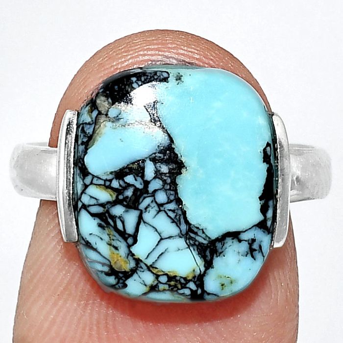 Lucky Charm Tibetan Turquoise Ring size-8 SDR243932 R-1173, 12x14 mm