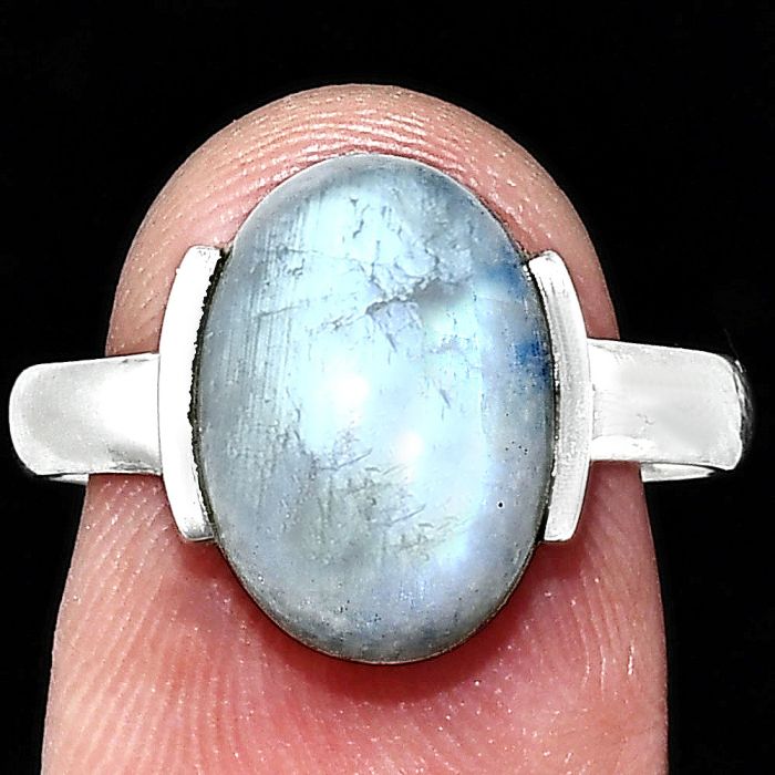 Rainbow Moonstone Ring size-9 SDR243948 R-1173, 10x14 mm