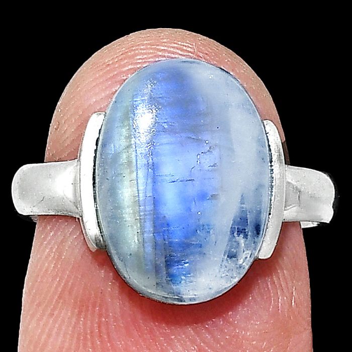 Rainbow Moonstone Ring size-7 SDR243951 R-1173, 10x14 mm