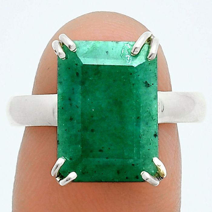 Lab Created Emerald Ring size-8.5 SDR243956 R-1020, 10x14 mm