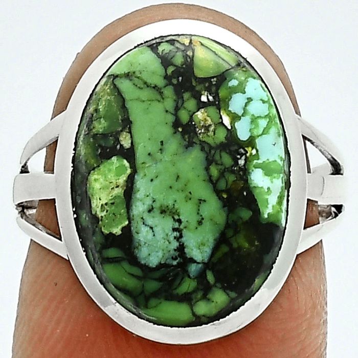 Green Matrix Turquoise Ring size-7 SDR244009 R-1006, 12x16 mm