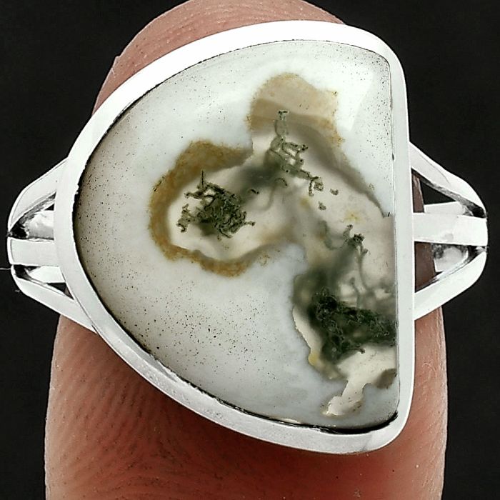 Horse Canyon Moss Agate Ring size-10 SDR244033 R-1006, 13x17 mm