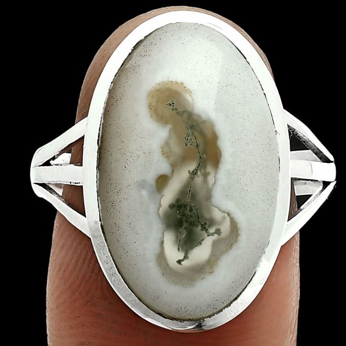 Horse Canyon Moss Agate Ring size-10 SDR244034 R-1006, 12x20 mm