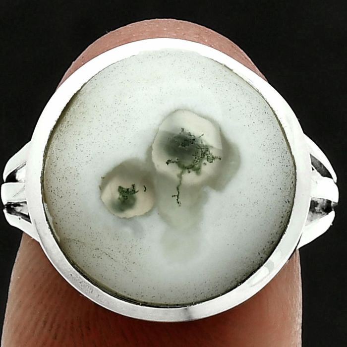 Horse Canyon Moss Agate Ring size-8 SDR244035 R-1006, 14x14 mm