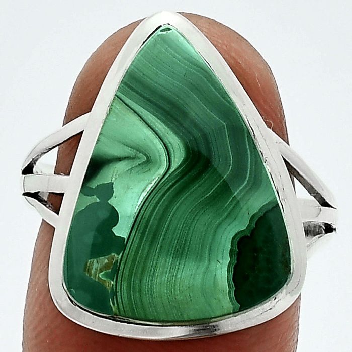 Malachite Eye Ring size-9 SDR244046 R-1006, 14x19 mm