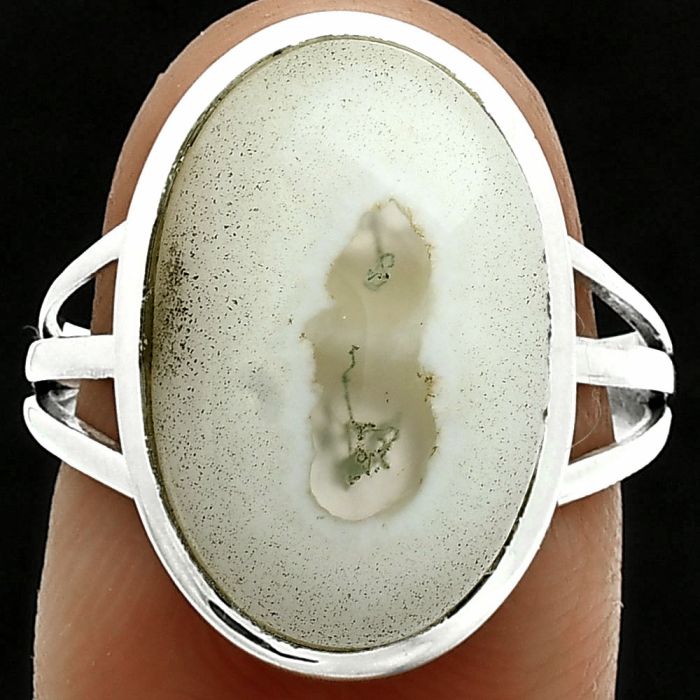 Horse Canyon Moss Agate Ring size-8 SDR244077 R-1006, 12x18 mm