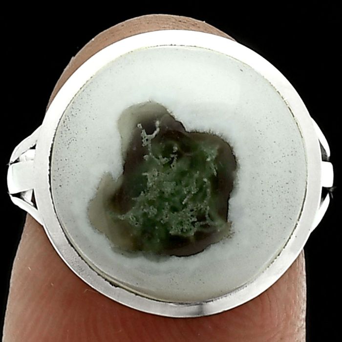 Horse Canyon Moss Agate Ring size-7 SDR244078 R-1006, 14x14 mm