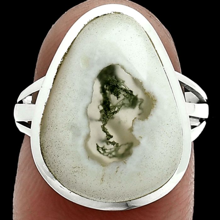 Horse Canyon Moss Agate Ring size-7 SDR244079 R-1006, 13x18 mm