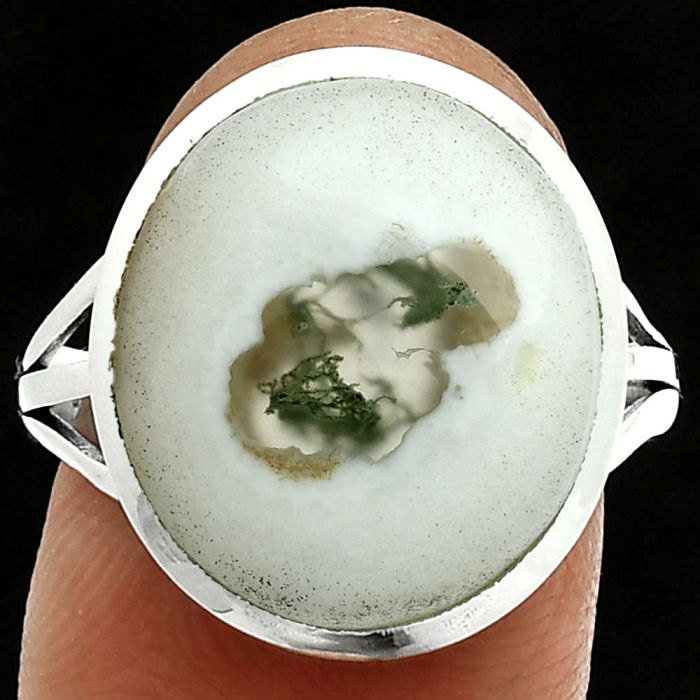 Horse Canyon Moss Agate Ring size-9 SDR244081 R-1006, 14x16 mm