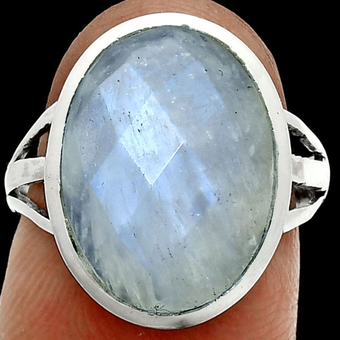 Rainbow Moonstone Checker Ring size-7 SDR244087 R-1006, 12x16 mm