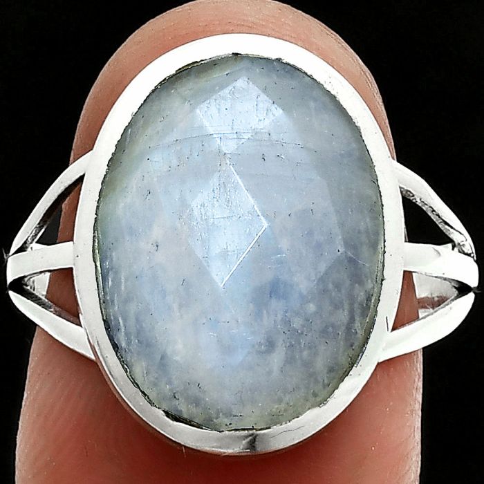 Rainbow Moonstone Checker Ring size-9 SDR244089 R-1006, 12x16 mm