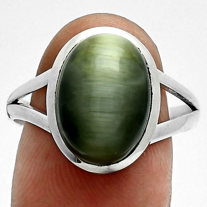 Genuine Cats Eye Ring size-9.5 SDR244092 R-1005, 10x14 mm