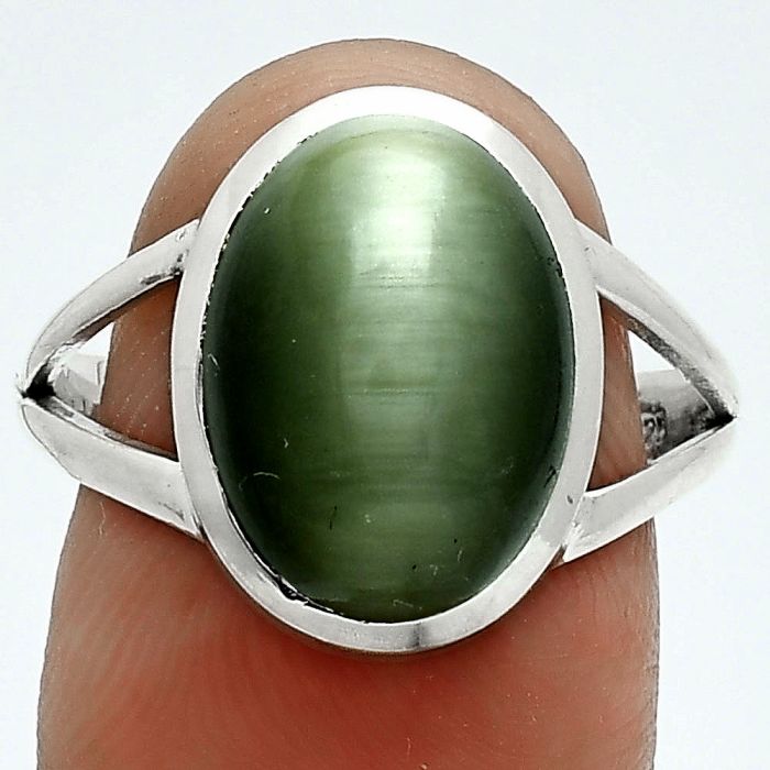 Genuine Cats Eye Ring size-9 SDR244099 R-1005, 10x14 mm