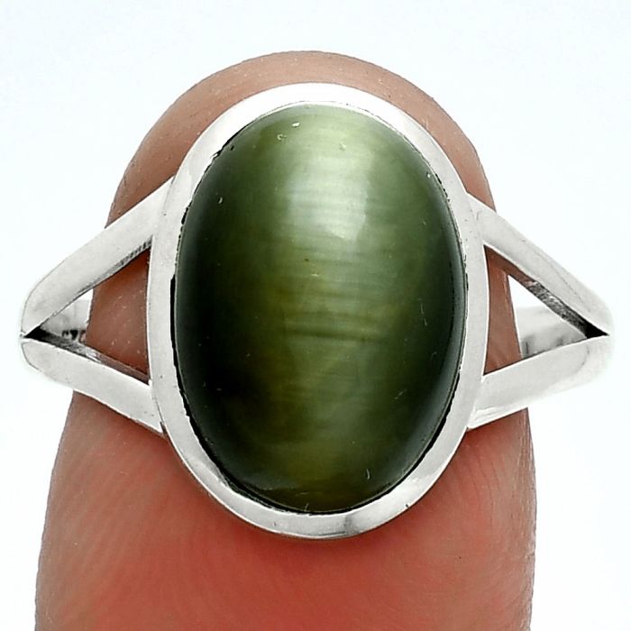 Genuine Cats Eye Ring size-9.5 SDR244104 R-1005, 10x14 mm