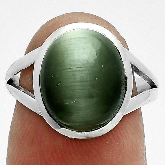 Genuine Cats Eye Ring size-7 SDR244105 R-1005, 10x12 mm