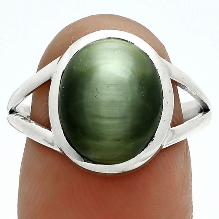 Genuine Cats Eye Ring size-9 SDR244110 R-1005, 10x12 mm