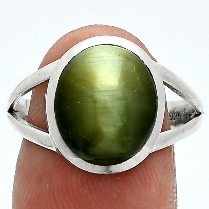 Genuine Cats Eye Ring size-9 SDR244115 R-1005, 10x12 mm