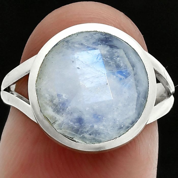 Rainbow Moonstone Checker Ring size-7 SDR244159 R-1005, 12x12 mm