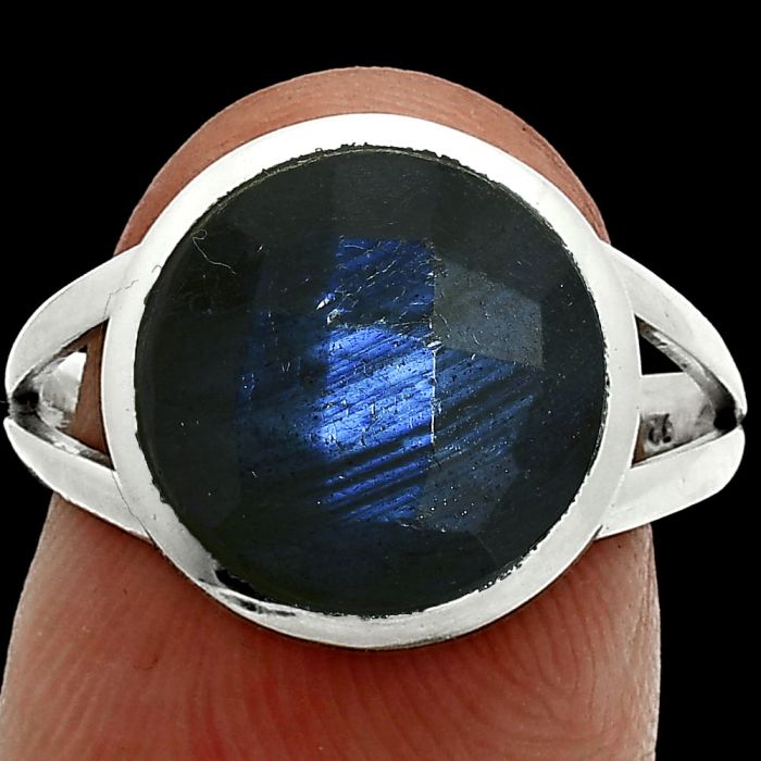 Blue Labradorite Checker Ring size-8 SDR244161 R-1005, 12x12 mm