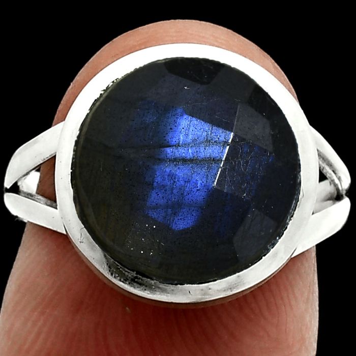 Blue Labradorite Checker Ring size-7 SDR244162 R-1005, 12x12 mm