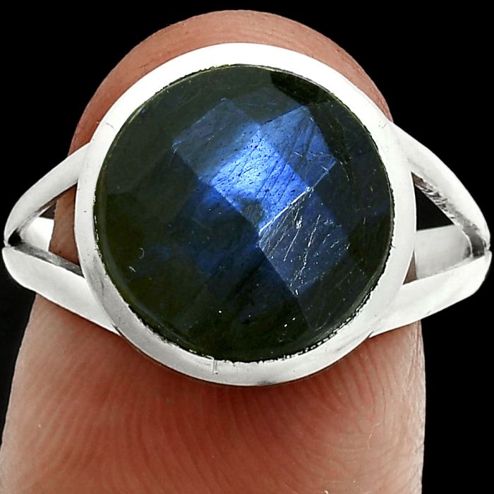 Blue Labradorite Checker Ring size-9 SDR244164 R-1005, 12x12 mm