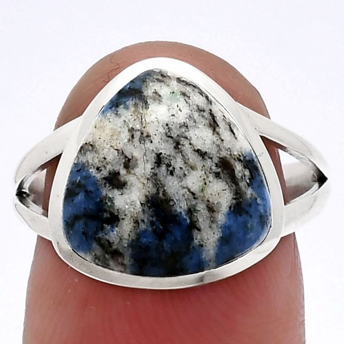 K2 Blue - Azurite In Quartz Ring size-8 SDR244168 R-1005, 12x12 mm