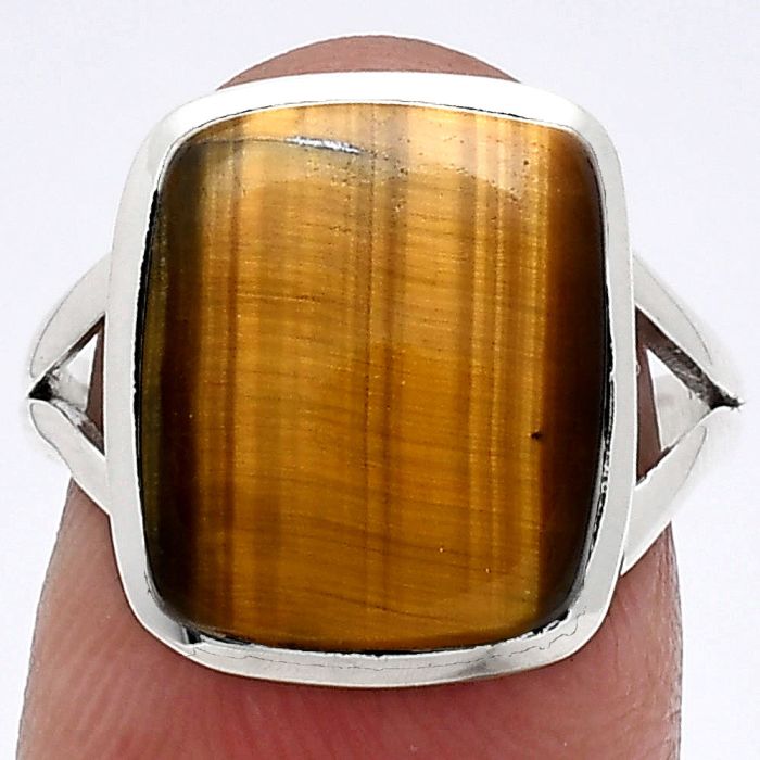 Tiger Eye Ring size-7 SDR244179 R-1005, 12x14 mm