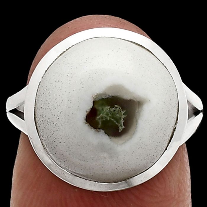 Horse Canyon Moss Agate Ring size-7 SDR244190 R-1005, 13x13 mm