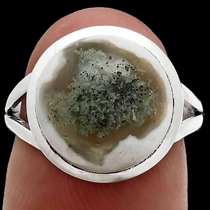 Horse Canyon Moss Agate Ring size-7 SDR244191 R-1005, 13x13 mm