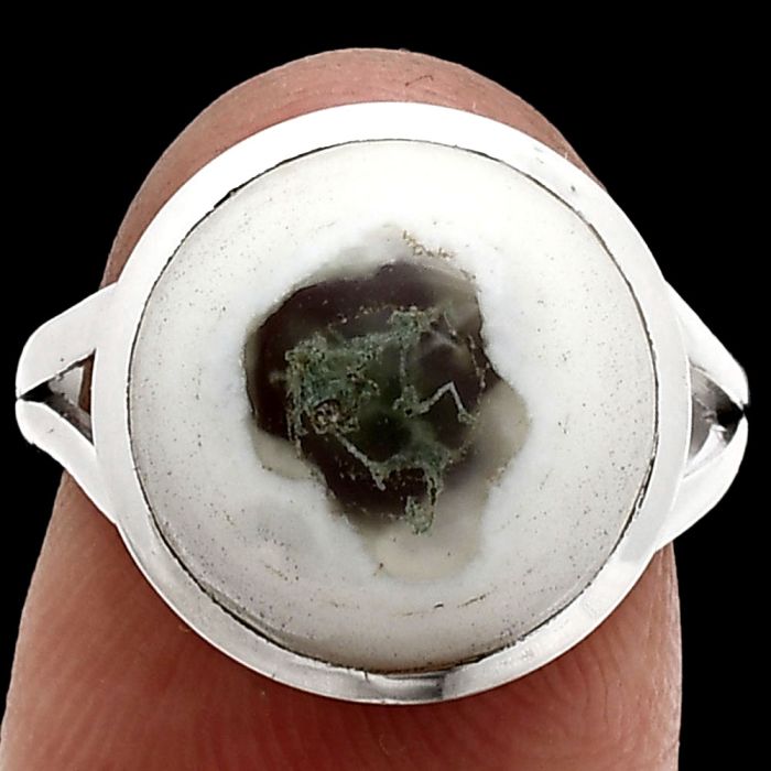 Horse Canyon Moss Agate Ring size-7 SDR244192 R-1005, 13x13 mm