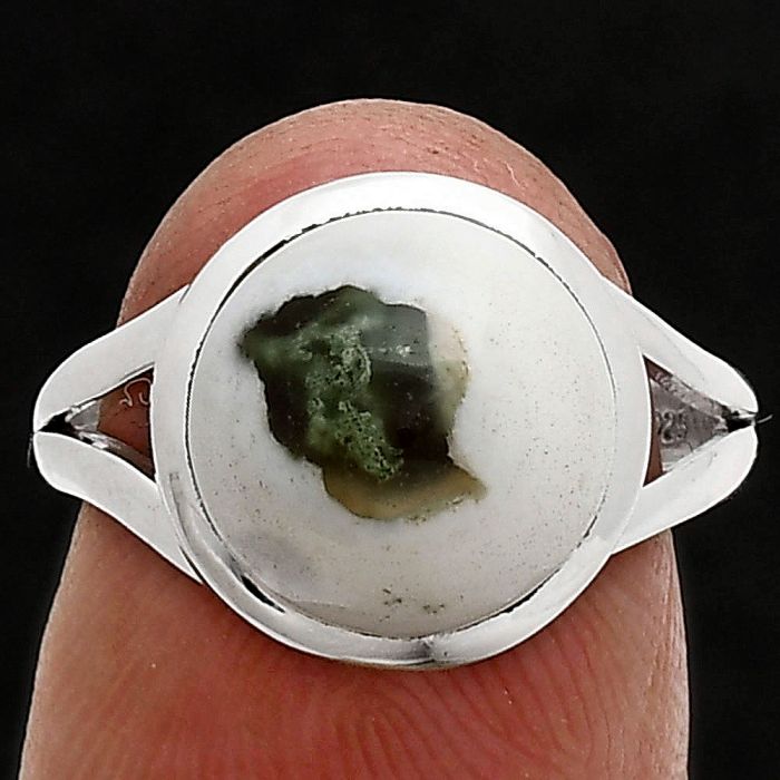 Horse Canyon Moss Agate Ring size-7 SDR244193 R-1005, 11x11 mm