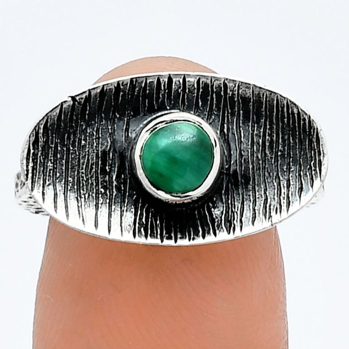 Malachite Eye Ring size-7 SDR244206 R-1573, 5x5 mm