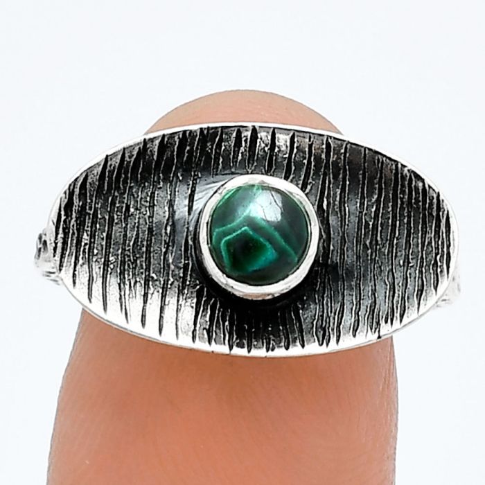 Malachite Eye Ring size-7.5 SDR244213 R-1573, 5x5 mm