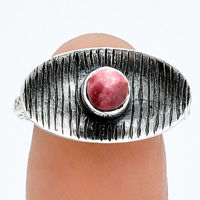 Pink Thulite Ring size-7 SDR244227 R-1573, 5x5 mm