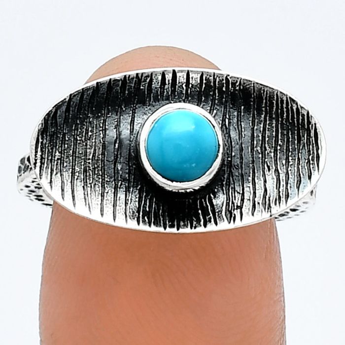 Sleeping Beauty Turquoise Ring size-7 SDR244231 R-1573, 5x5 mm