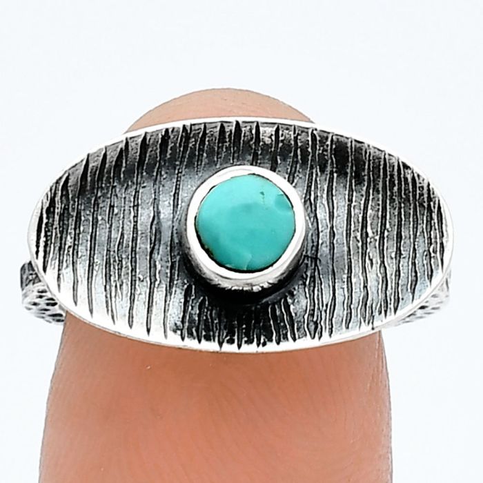 Natural Rare Turquoise Nevada Aztec Mt Ring size-7 SDR244233 R-1573, 5x5 mm