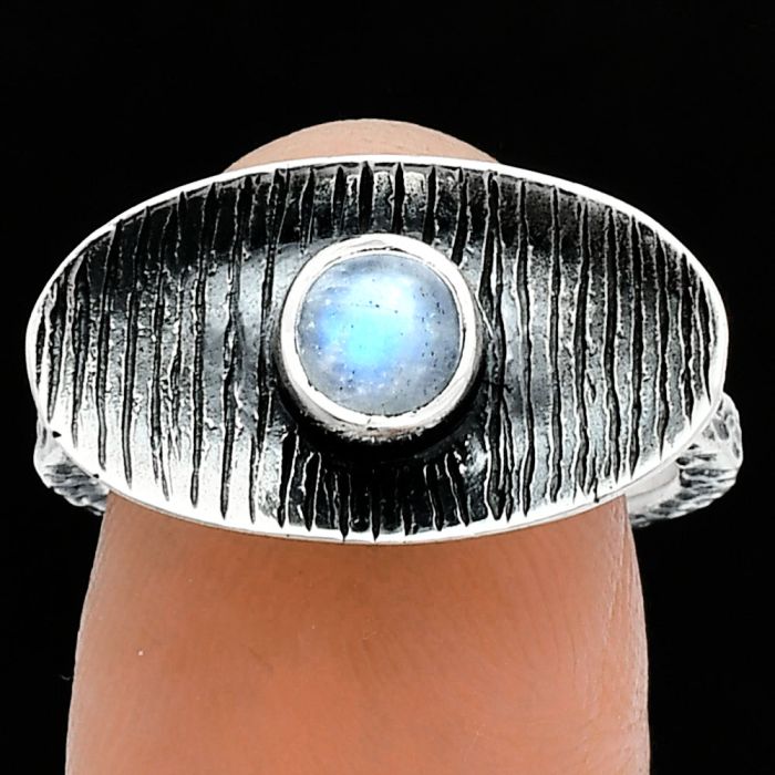 Rainbow Moonstone Ring size-7 SDR244286 R-1573, 5x5 mm