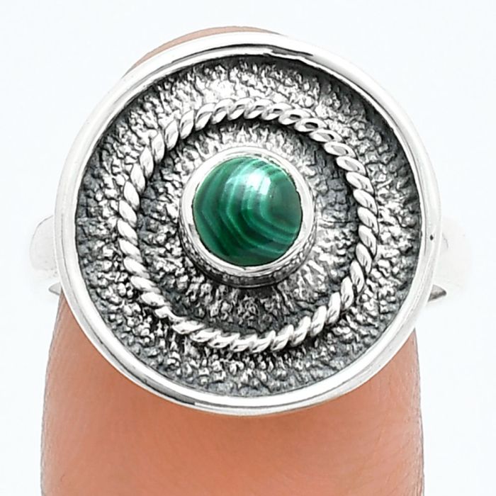 Malachite Eye Ring size-8 SDR244301 R-1439, 5x5 mm