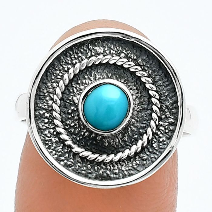 Natural Rare Turquoise Nevada Aztec Mt Ring size-8 SDR244313 R-1439, 5x5 mm