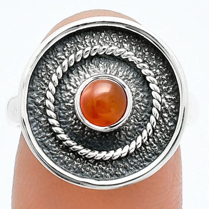 Carnelian Ring size-7.5 SDR244314 R-1439, 5x5 mm