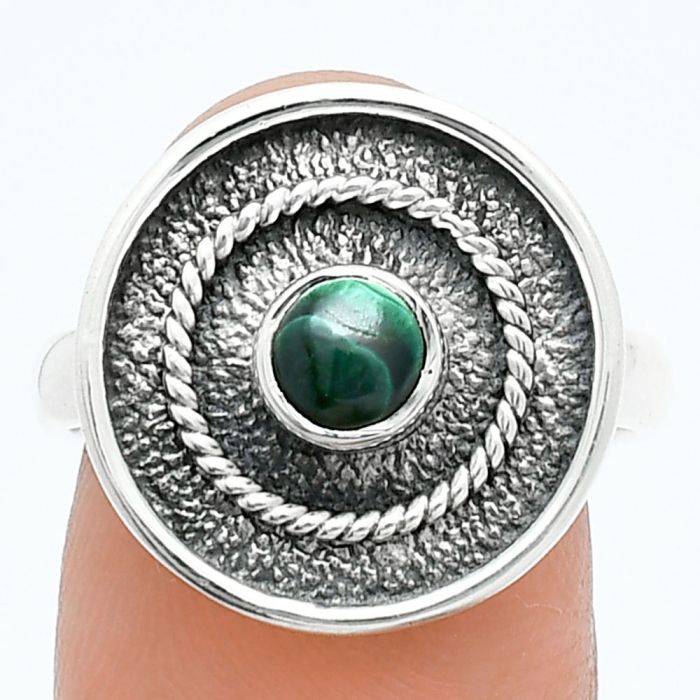 Malachite Eye Ring size-8 SDR244319 R-1439, 5x5 mm